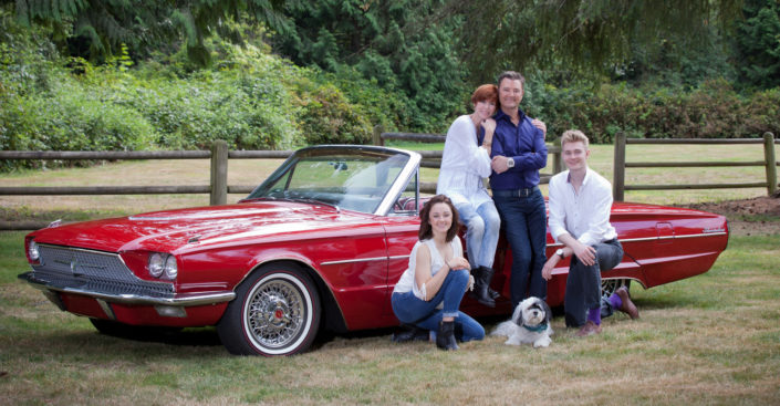 Family Portrait Session with red car